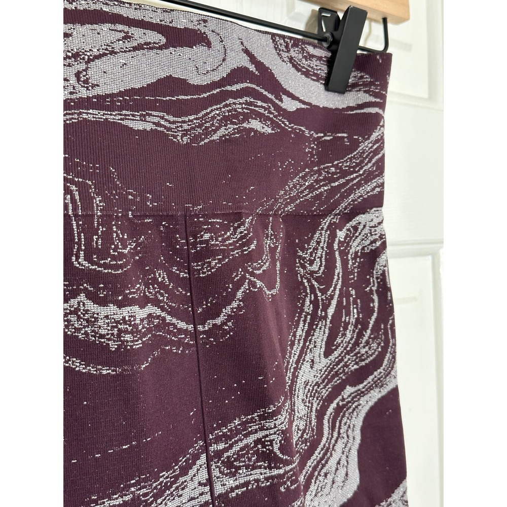 Athleta Womens Burgundy Marble Swirl High Waisted Leggings Size S - Picture 2 of 5